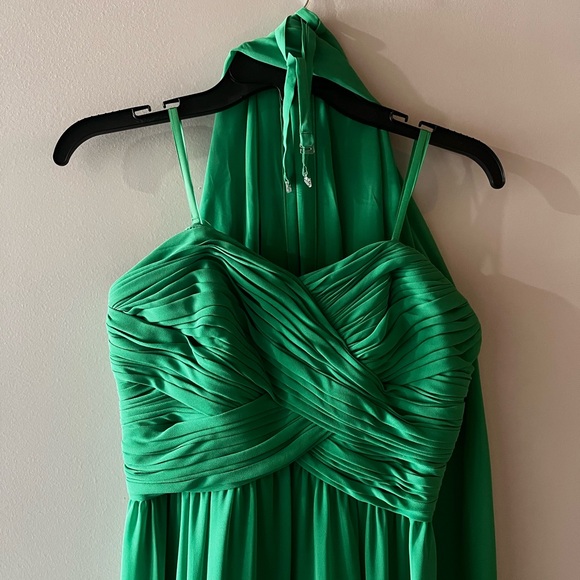 ‘RALPH LAUREN EVENING’ EVENING GOWN KELLY GREEN / SIZE 2. - Picture 5 of 9